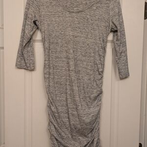 Express Gray Women's Dress With Ruched Sides